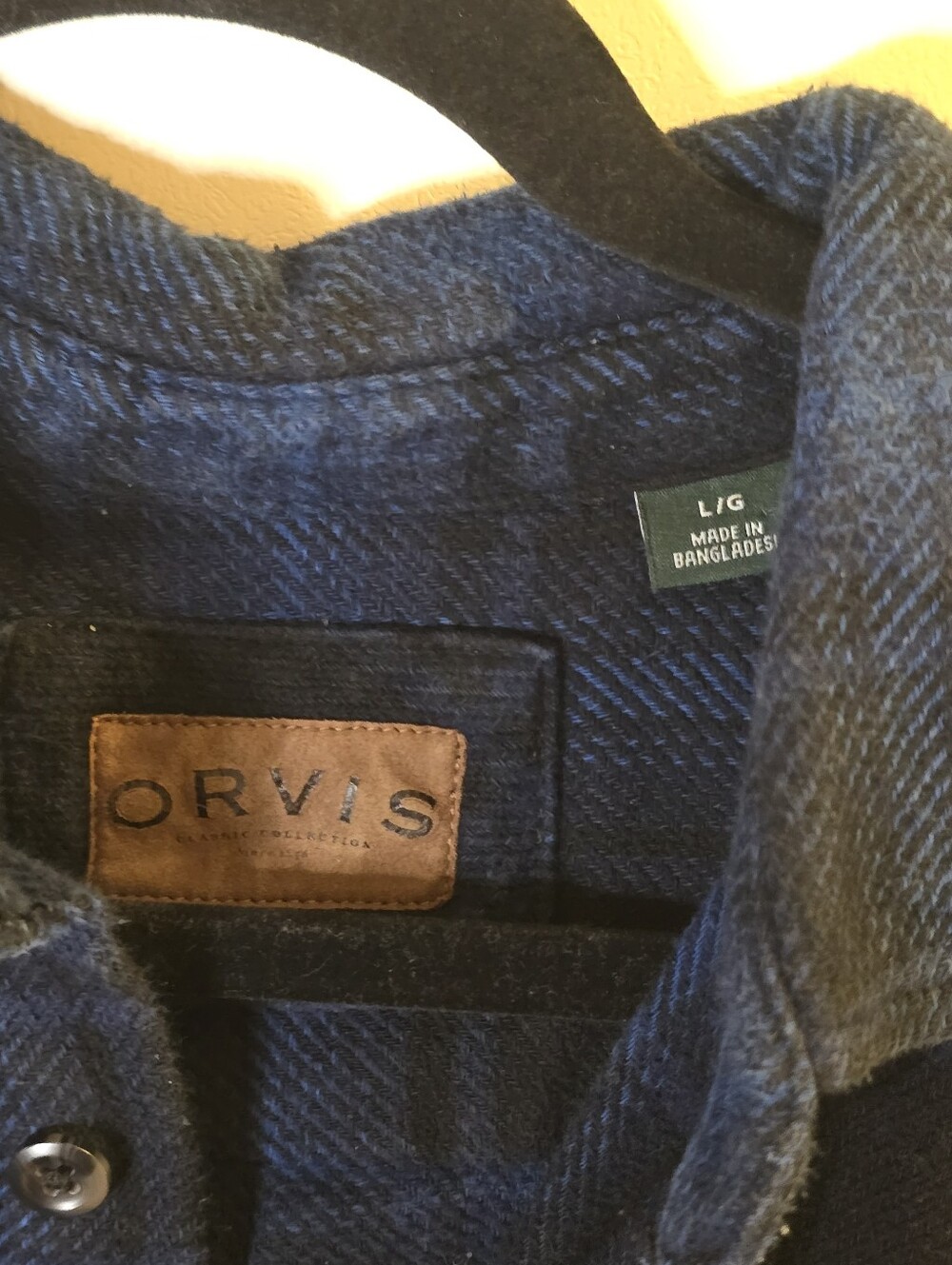Orvis Shirt Jacket Blue Plaid Mens Large - Picture 4 of 5